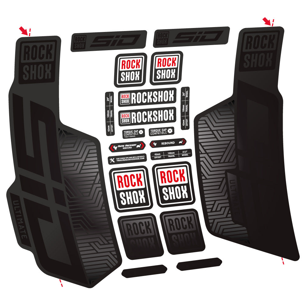 Stickers Rock Shox Sid Ultimate Flight Attendant compatibles - Autocollants fourche VTT