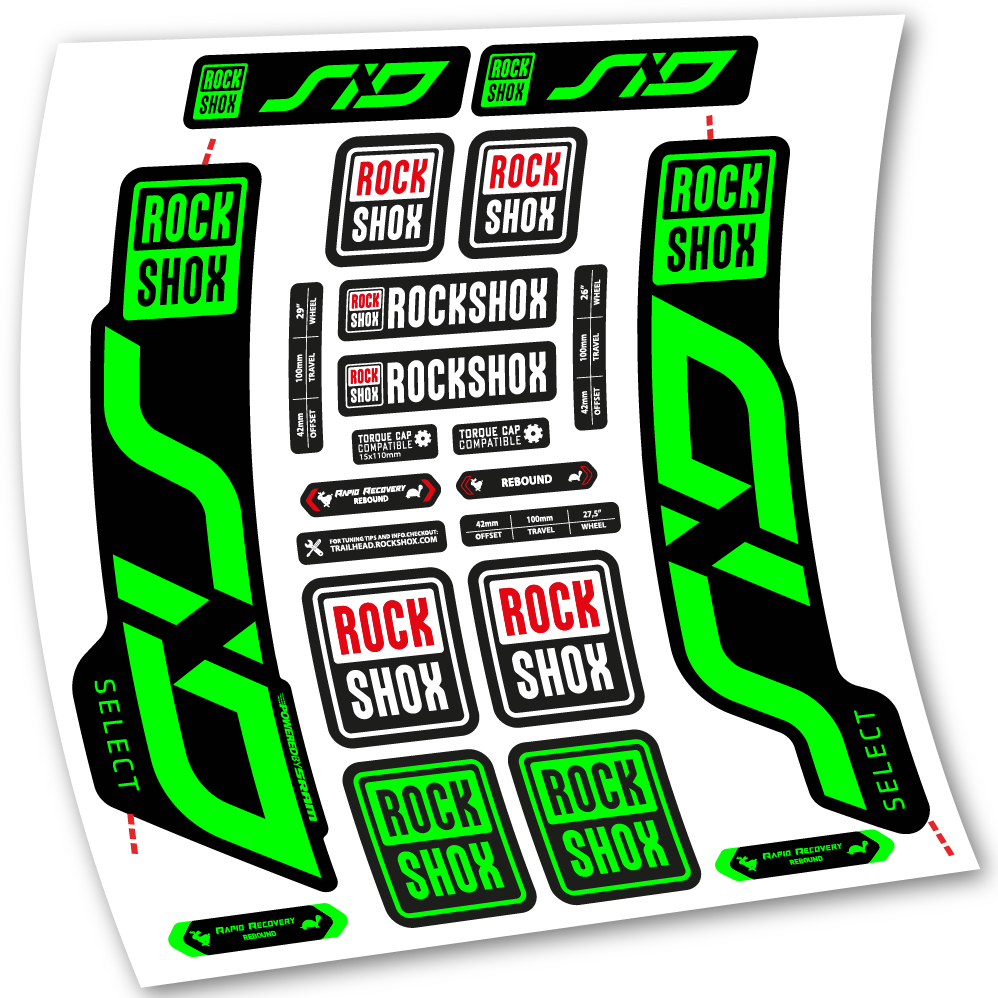 Stickers Rock Shox Sid Select 2020 compatibles Autocollants fourche VTT