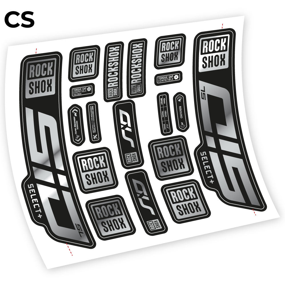 Stickers Rock Shox Sid Select SL 2021 compatibles Autocollants fourche VTT