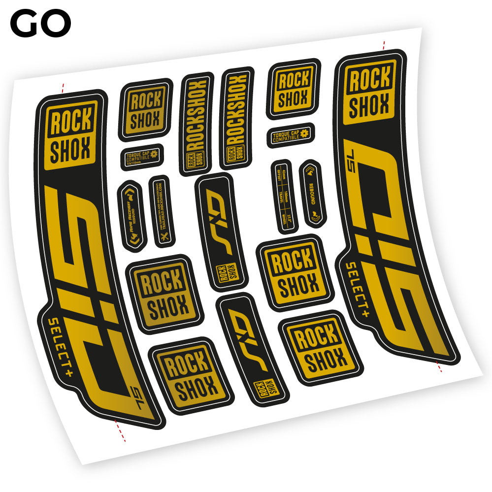 Stickers Rock Shox Sid Select SL 2021 compatibles Autocollants fourche VTT