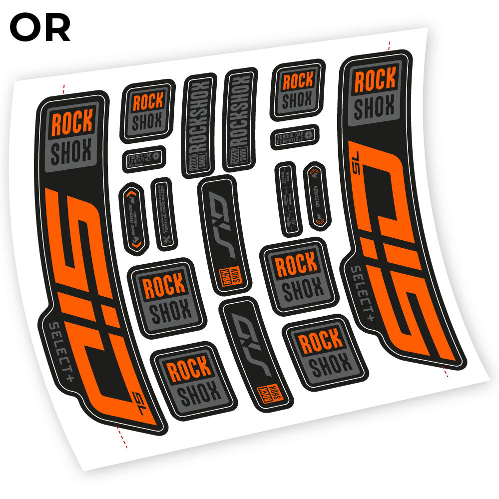 Stickers Rock Shox Sid Select SL 2021 compatibles Autocollants fourche VTT
