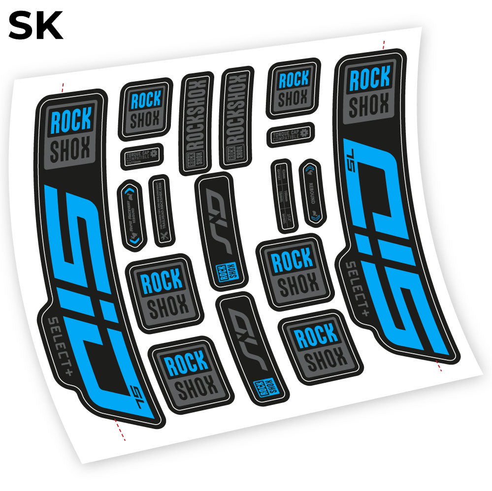 Stickers Rock Shox Sid Select SL 2021 compatibles Autocollants fourche VTT