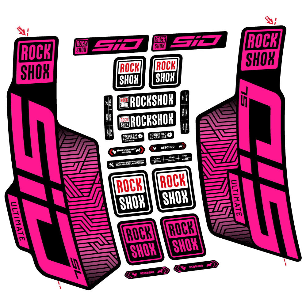 Stickers Rock Shox Sid SL Ultimate Flight Attendant compatibles Autocollants fourche VTT 29"