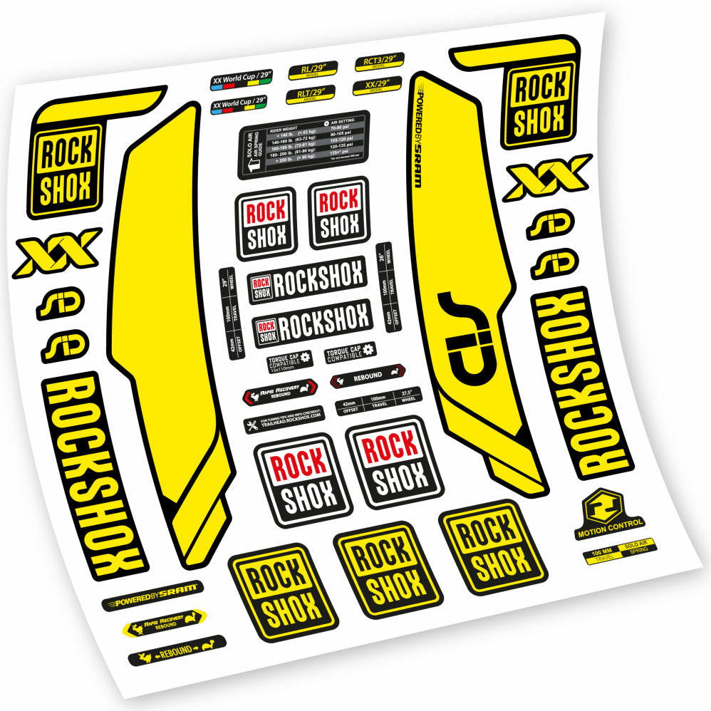 Stickers Rock Shox Sid WC World Cup 2013, Black compatibles Autocollants fourche VTT 29"