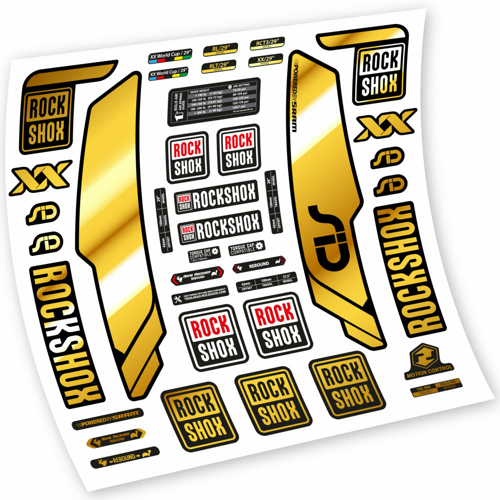 Stickers Rock Shox Sid WC World Cup 2013, Black compatibles Autocollants fourche VTT 29"
