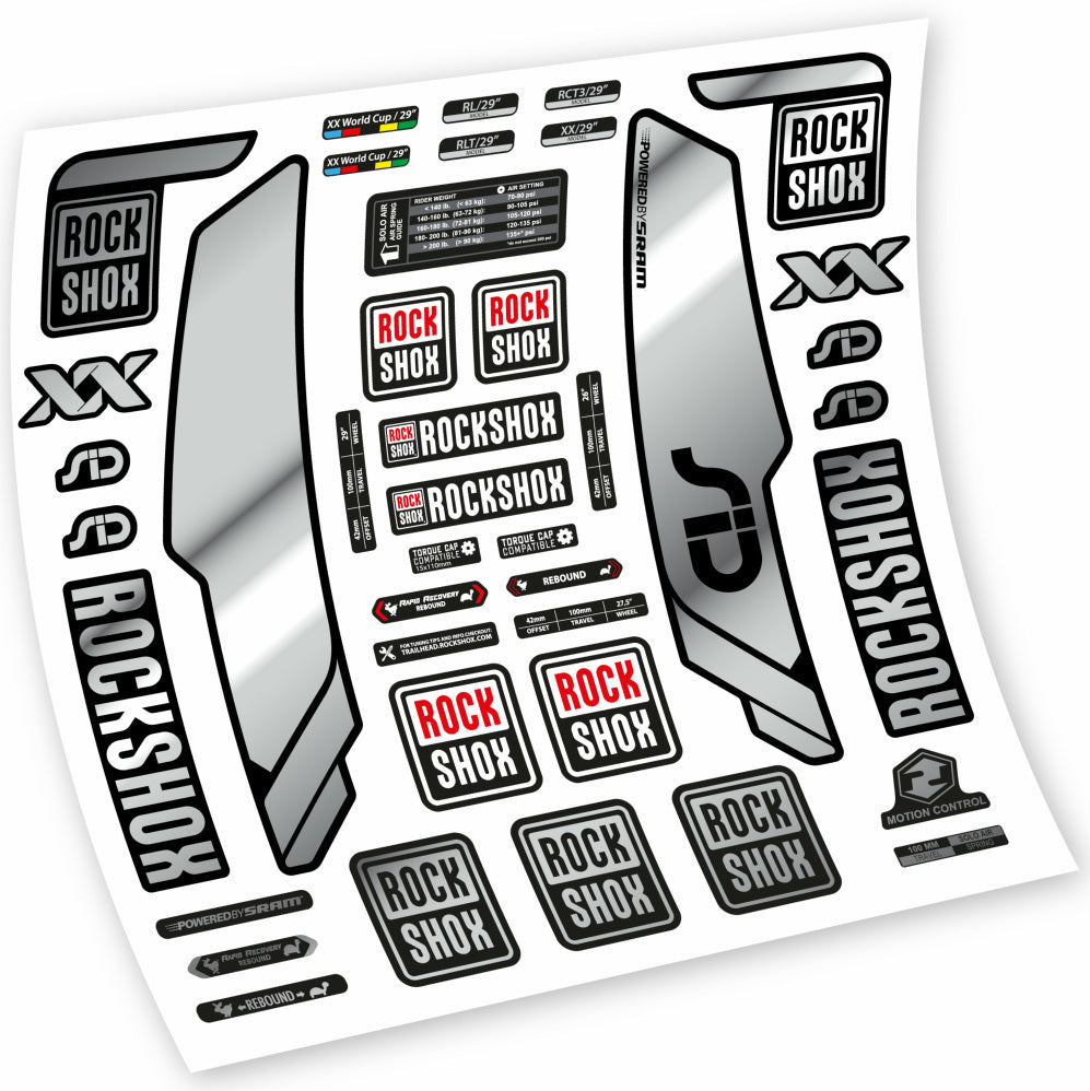 Stickers Rock Shox Sid WC World Cup 2013, Black compatibles Autocollants fourche VTT 29"