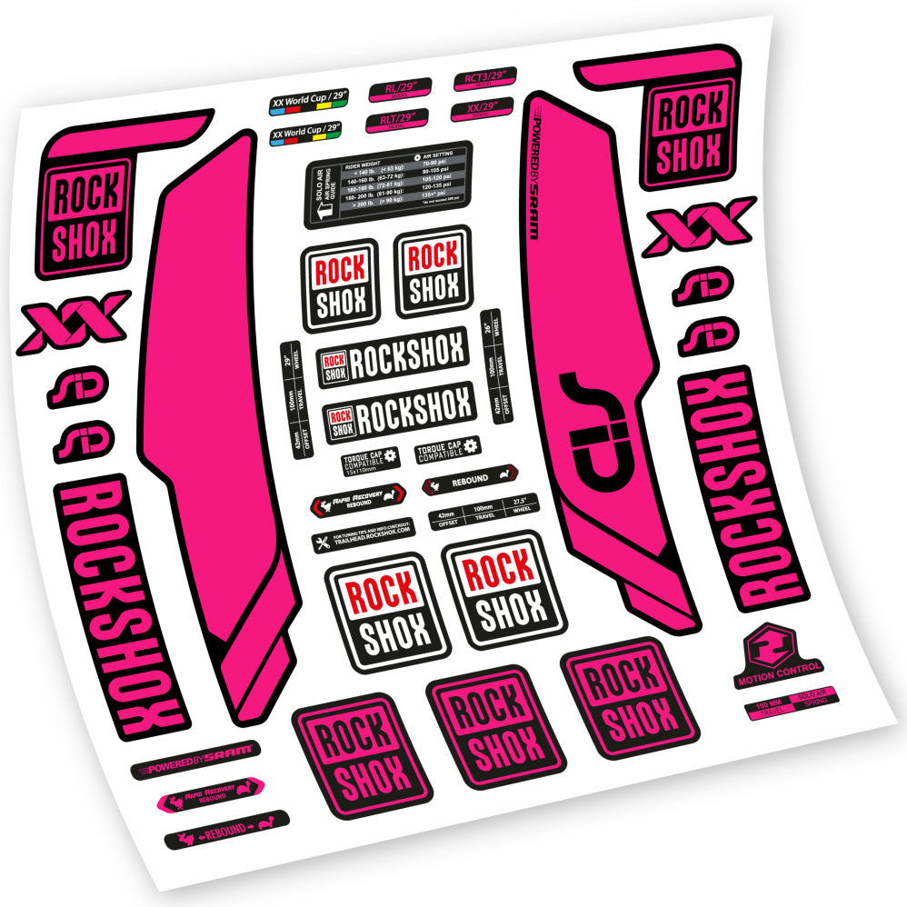 Stickers Rock Shox Sid WC World Cup 2013, Black compatibles Autocollants fourche VTT 29"