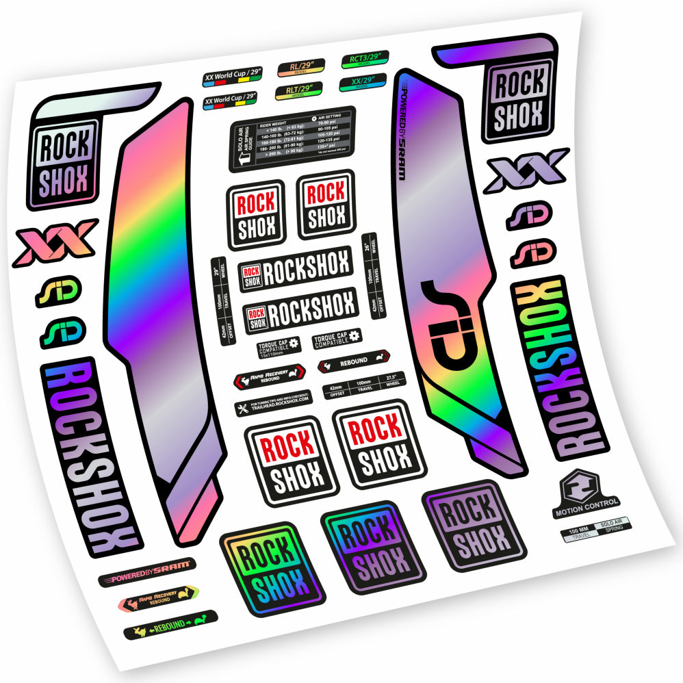 Stickers Rock Shox Sid WC World Cup 2013, Black compatibles Autocollants fourche VTT 29"