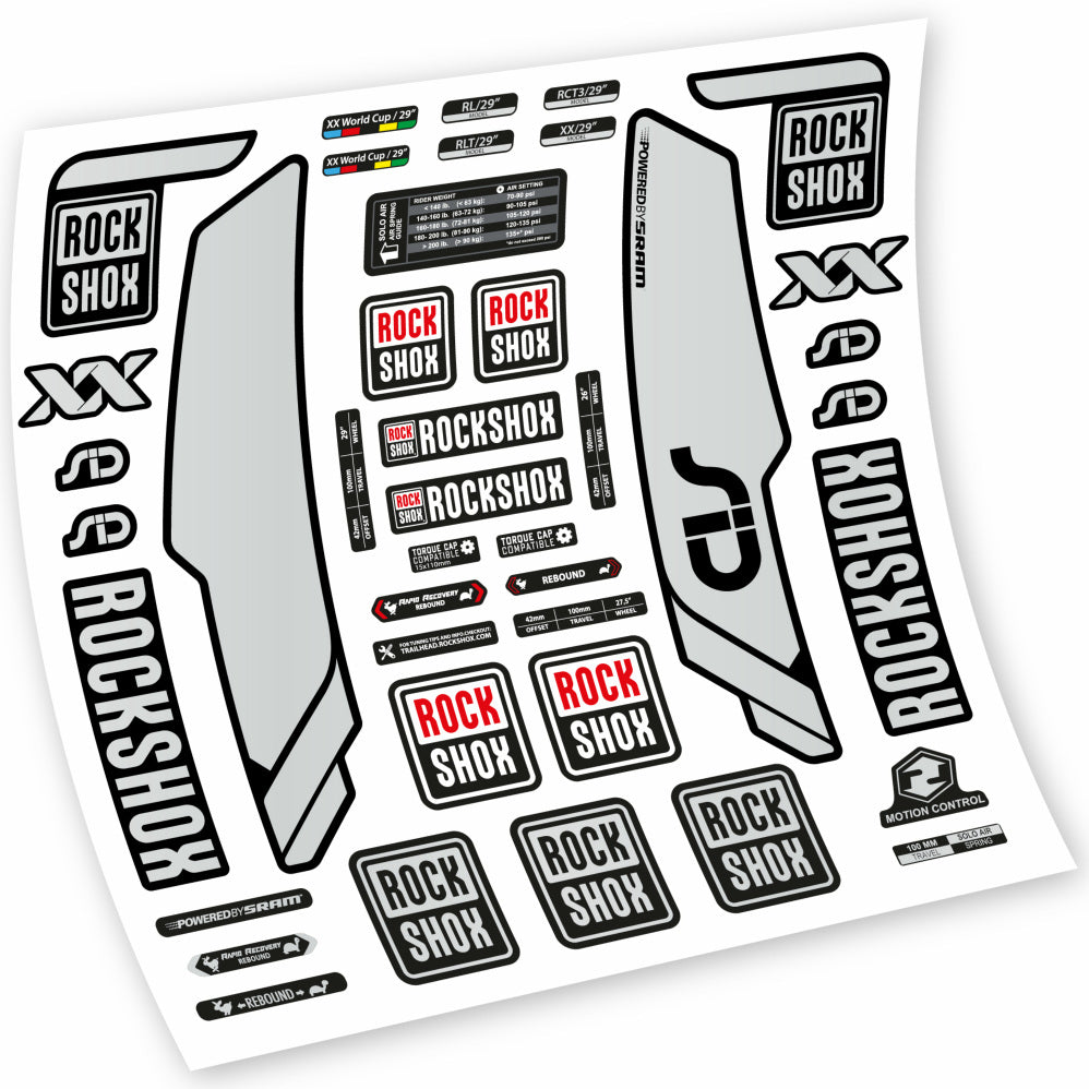 Stickers Rock Shox Sid WC World Cup 2013, Black compatibles Autocollants fourche VTT 29"