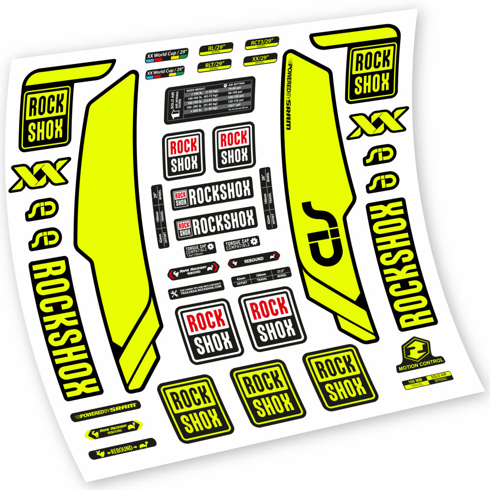 Stickers Rock Shox Sid WC World Cup 2013, Black compatibles Autocollants fourche VTT 29"