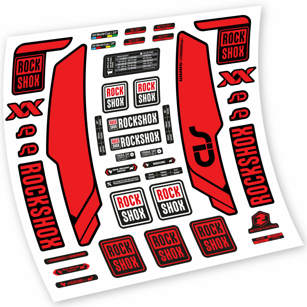 Stickers Rock Shox Sid WC World Cup 2013, Black compatibles Autocollants fourche VTT 29"