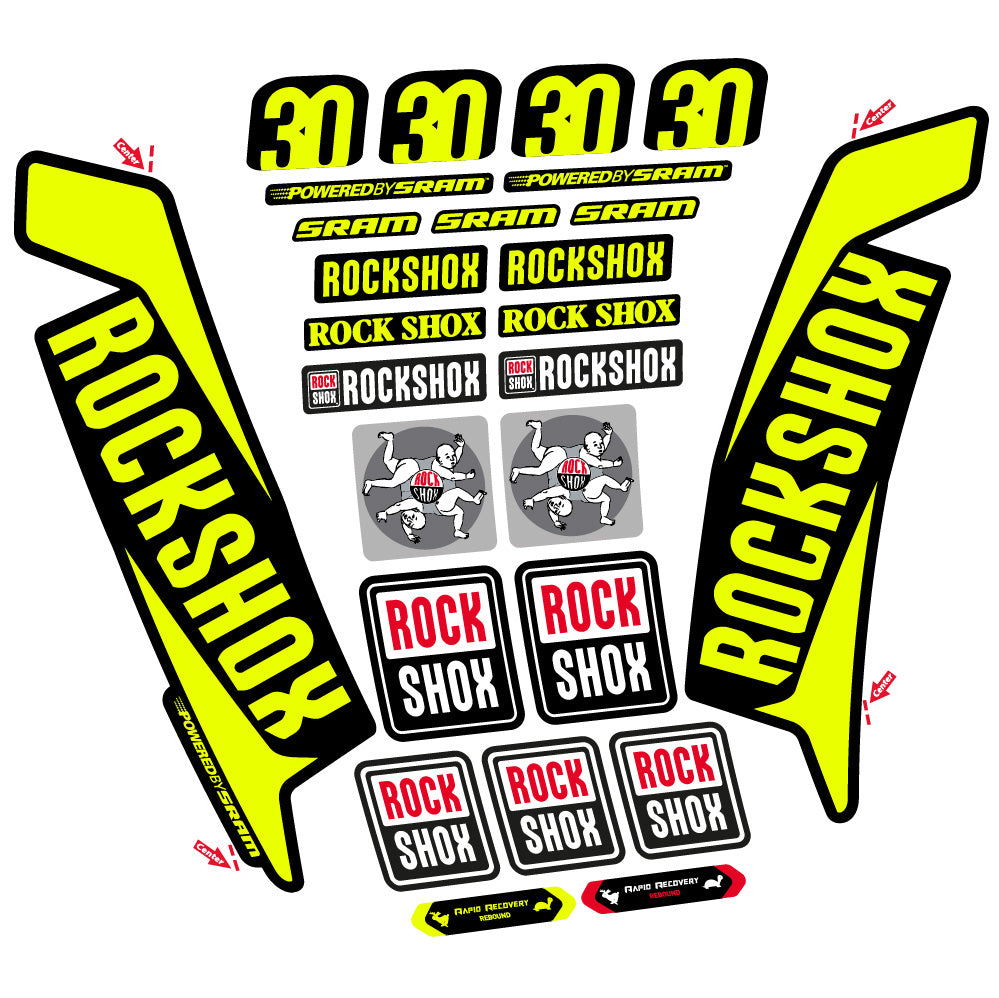 Stickers Rock Shox TK30 2016 compatibles - Autocollants fourche VTT