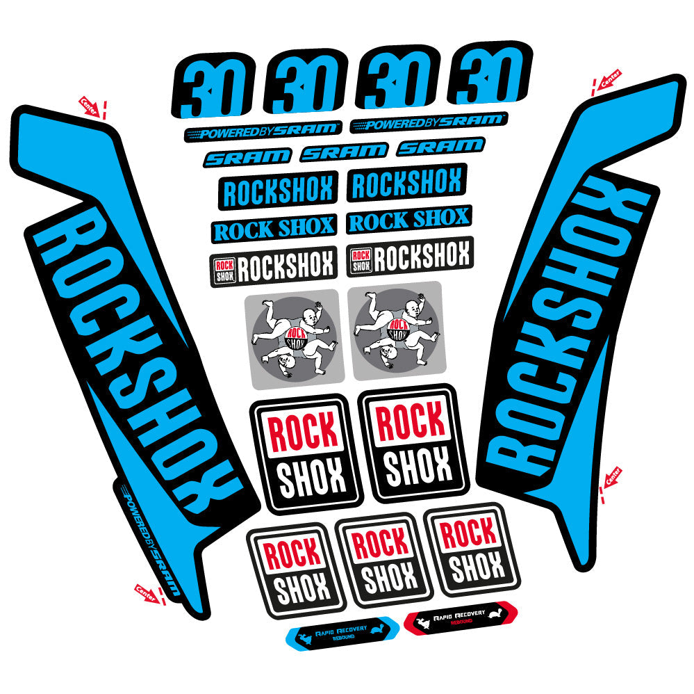 Stickers Rock Shox TK30 2016 compatibles Autocollants fourche VTT 29"