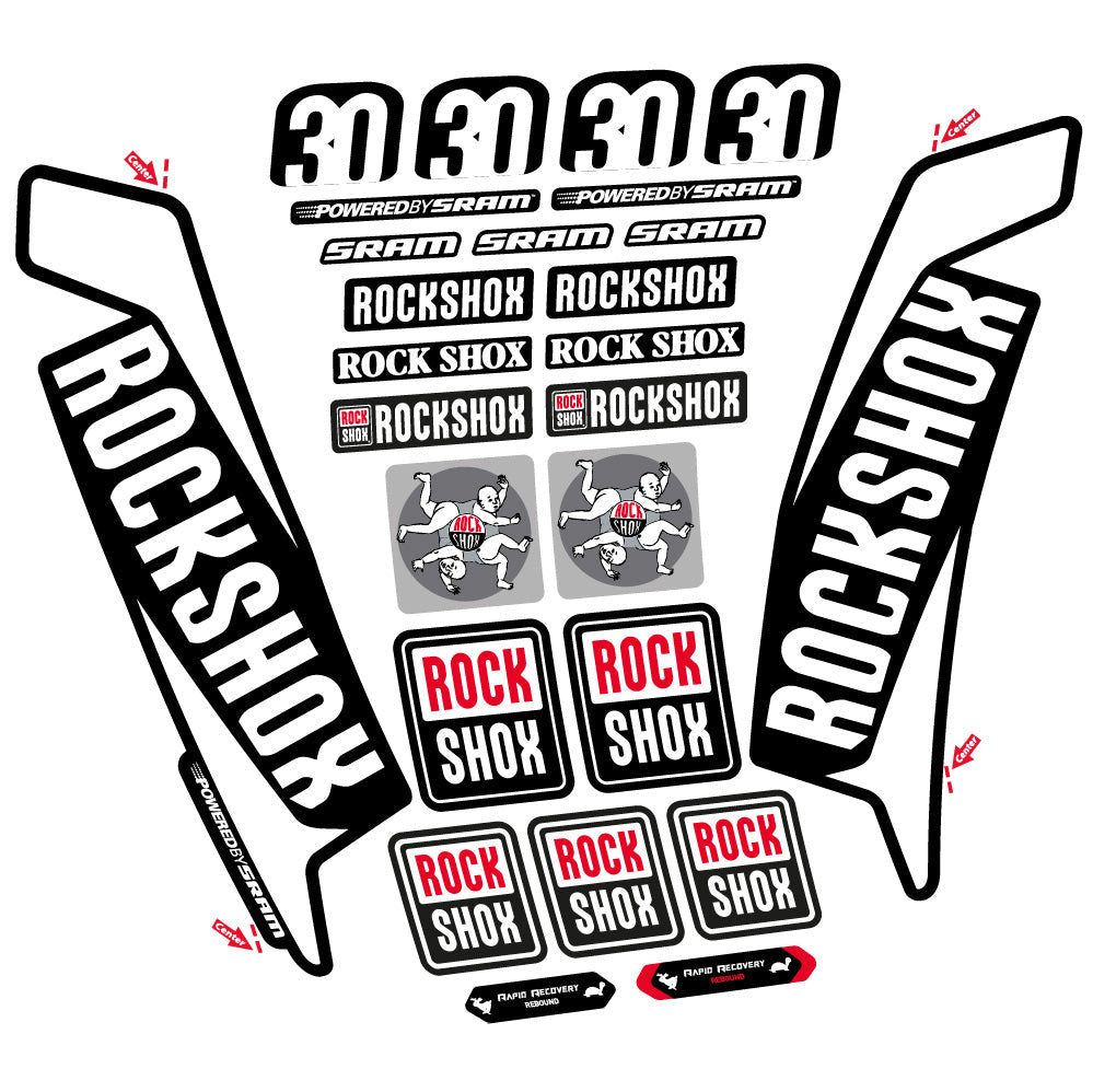 Stickers Rock Shox TK30 2016 compatibles - Autocollants fourche VTT