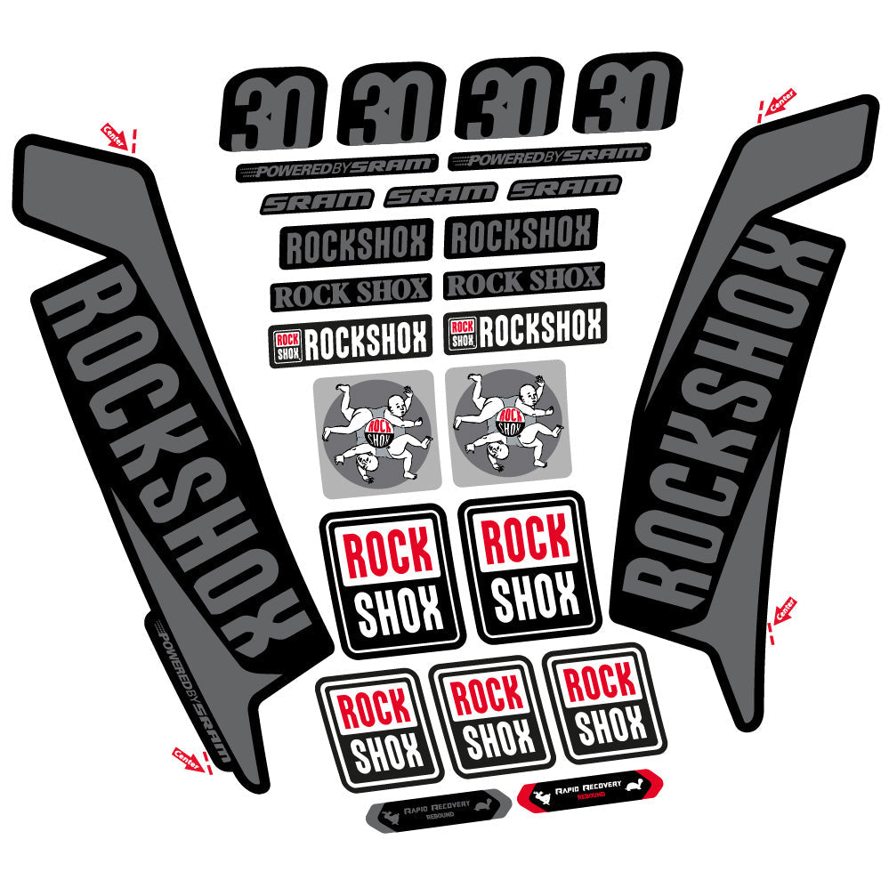Stickers Rock Shox TK30 2016 compatibles - Autocollants fourche VTT