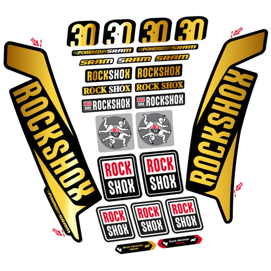 Stickers Rock Shox TK30 2016 compatibles Autocollants fourche VTT 29"