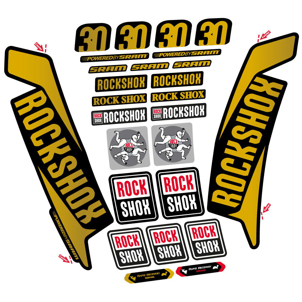 Stickers Rock Shox TK30 2016 compatibles Autocollants fourche VTT 29"