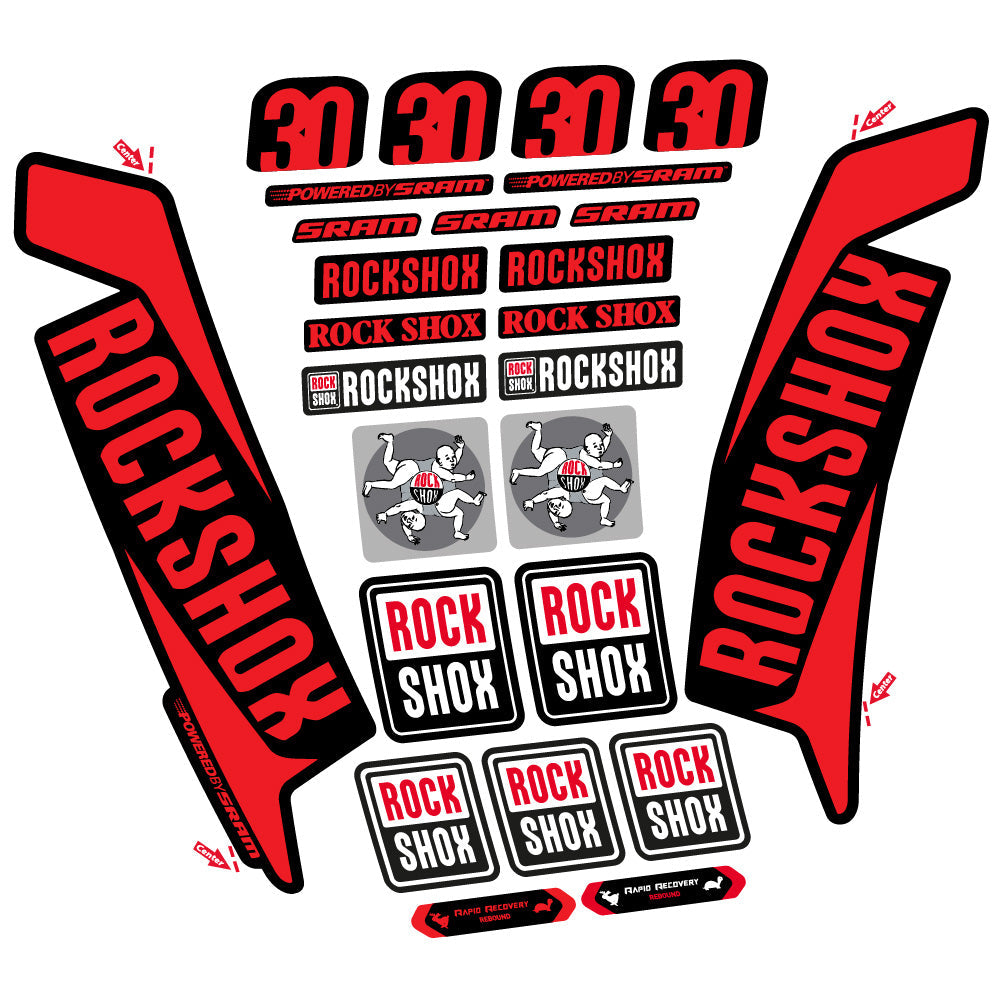 Stickers Rock Shox TK30 2016 compatibles - Autocollants fourche VTT