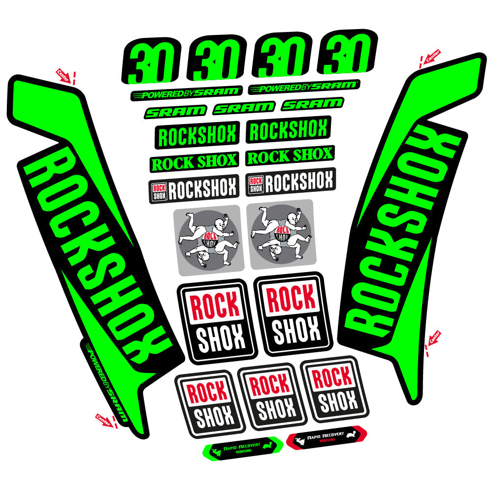 Stickers Rock Shox TK30 2016 compatibles Autocollants fourche VTT 29"