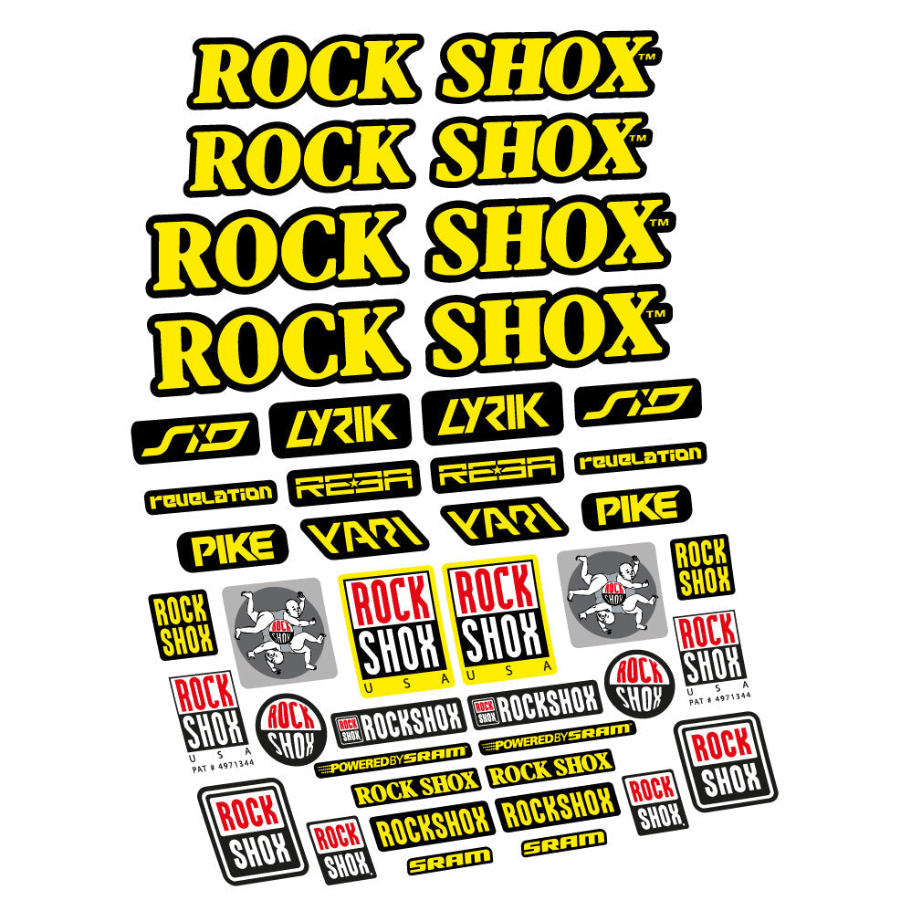 Stickers Rock Shox Retro Vintage compatibles - Autocollants fourche VTT