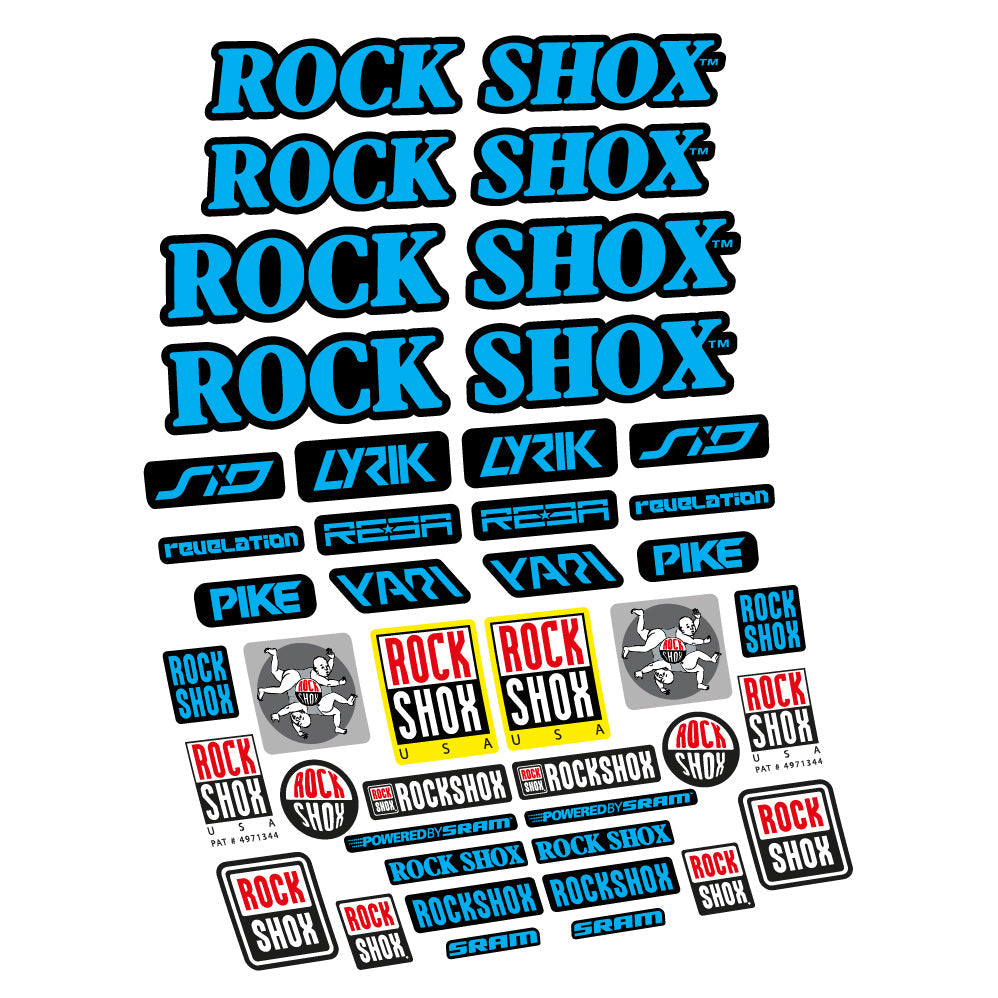Stickers Rock Shox Retro Vintage compatibles - Autocollants fourche VTT