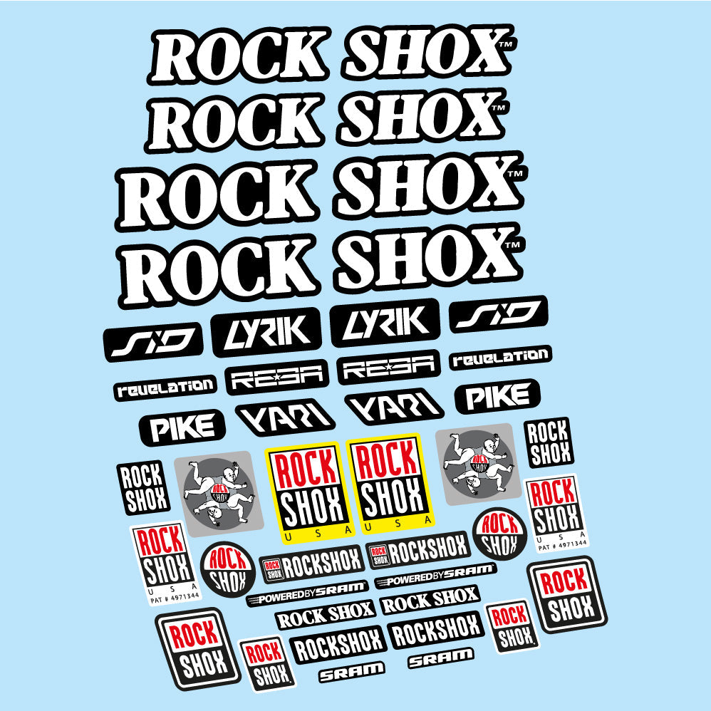 Stickers Rock Shox Retro Vintage compatibles - Autocollants fourche VTT