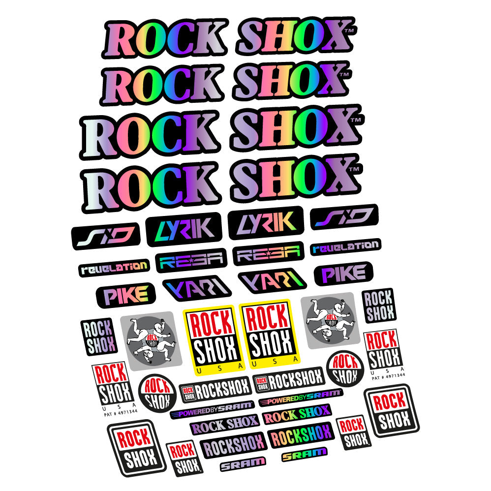 Stickers Rock Shox Retro Vintage compatibles - Autocollants fourche VTT