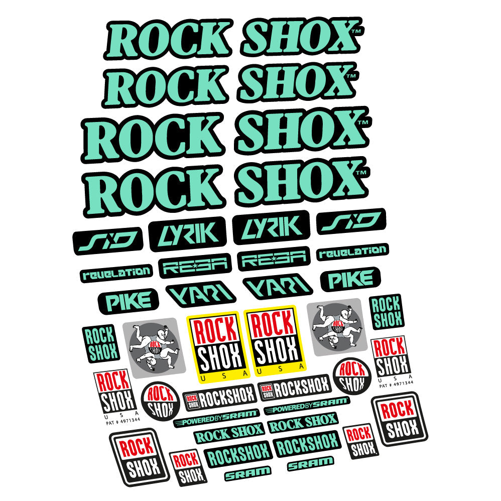 Stickers Rock Shox Retro Vintage compatibles Autocollants fourche VTT 29"