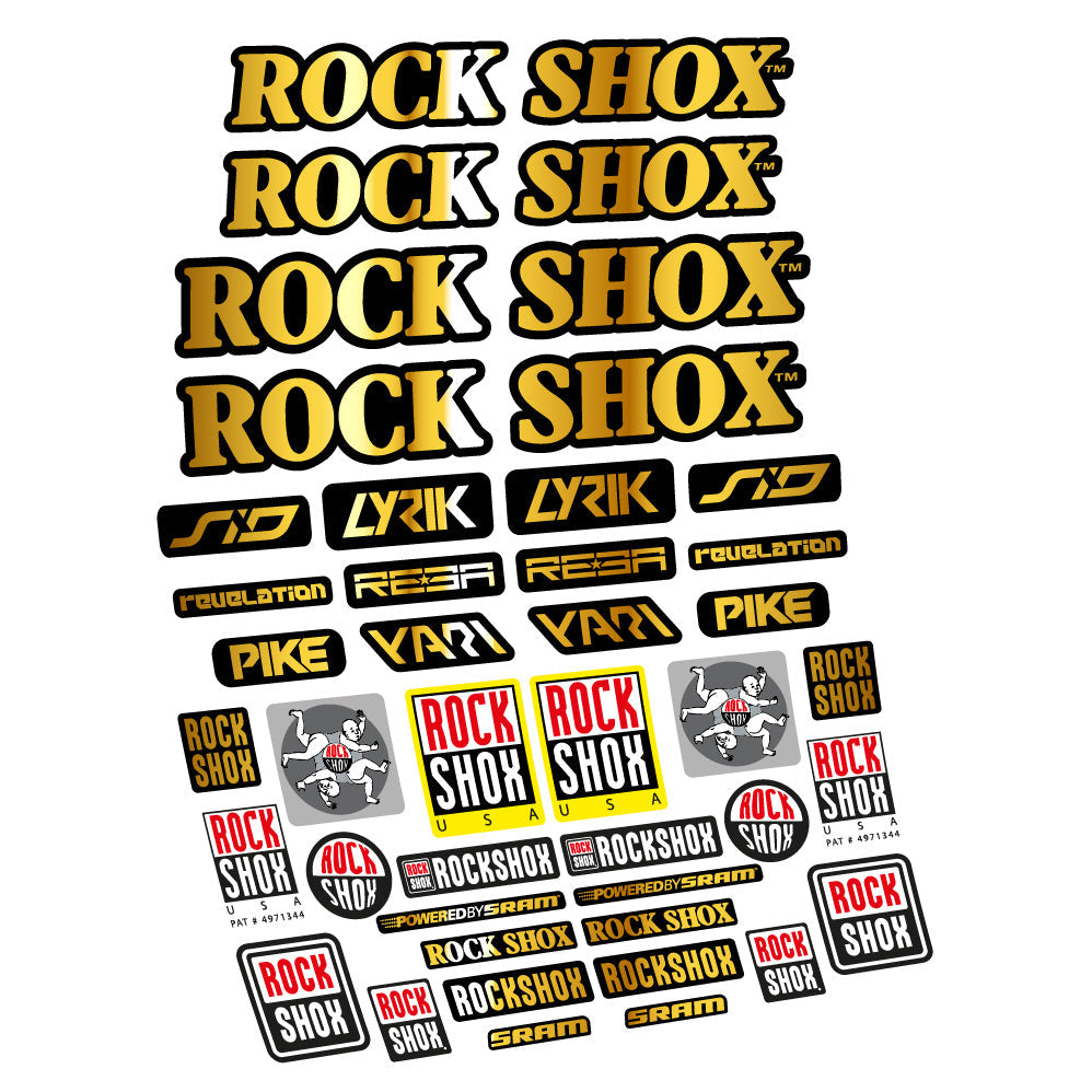 Stickers Rock Shox Retro Vintage compatibles - Autocollants fourche VTT