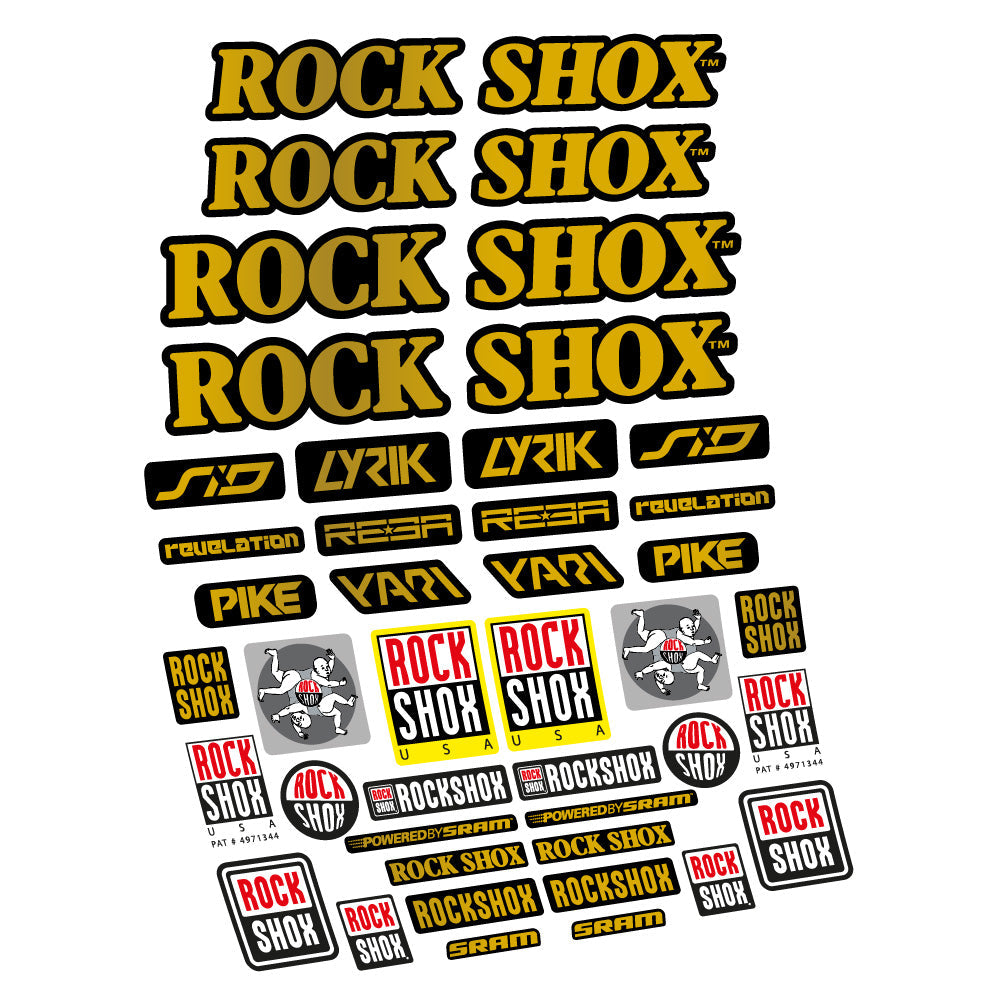 Stickers Rock Shox Retro Vintage compatibles - Autocollants fourche VTT