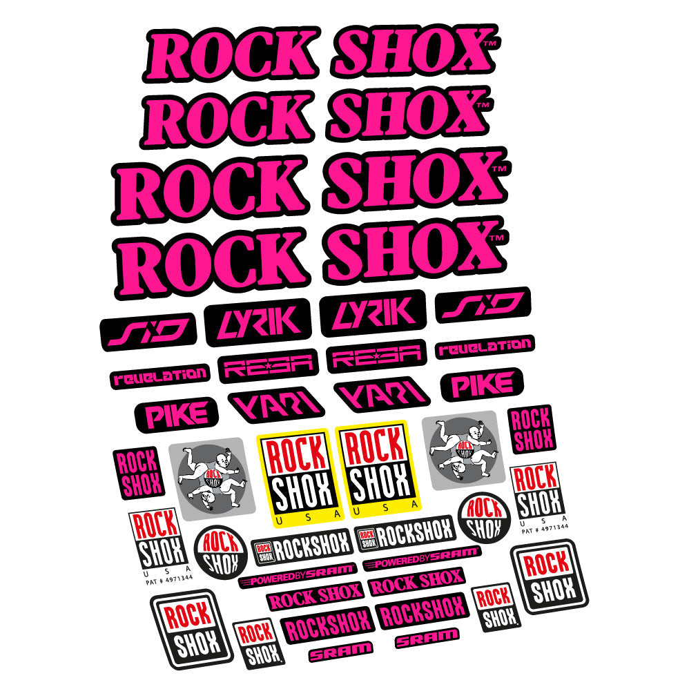 Stickers Rock Shox Retro Vintage compatibles - Autocollants fourche VTT