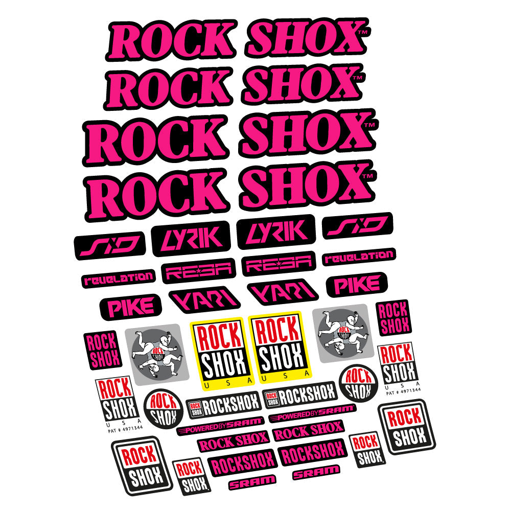 Stickers Rock Shox Retro Vintage compatibles - Autocollants fourche VTT