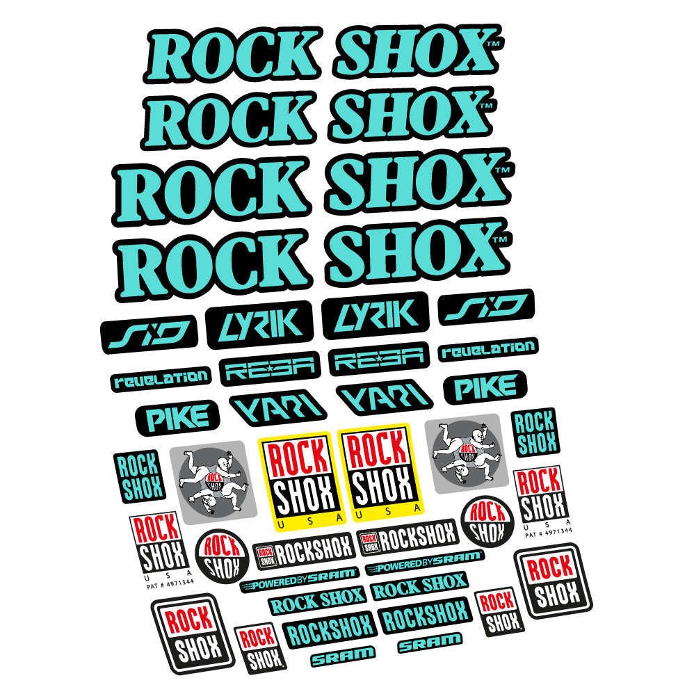 Stickers Rock Shox Retro Vintage compatibles - Autocollants fourche VTT
