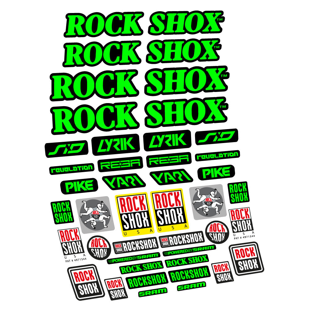 Stickers Rock Shox Retro Vintage compatibles - Autocollants fourche VTT