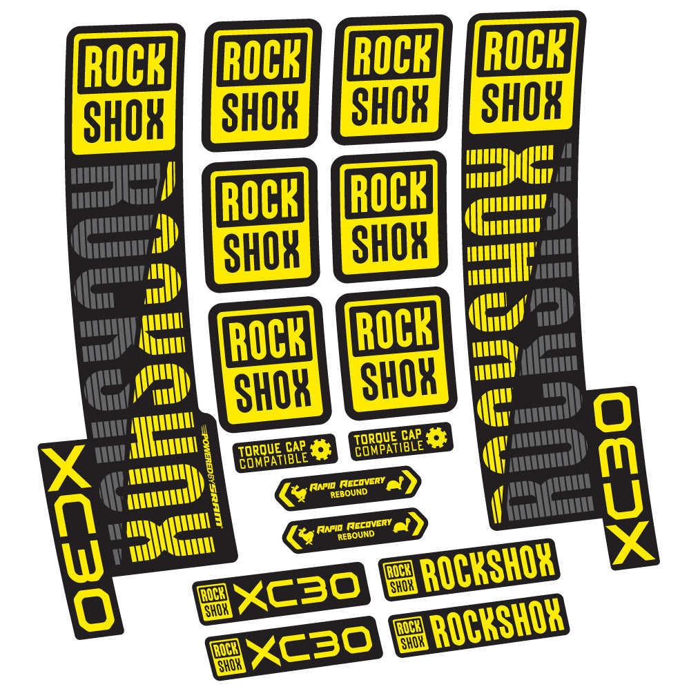 Stickers Rock Shox XC30 compatibles Autocollants fourche VTT 29"