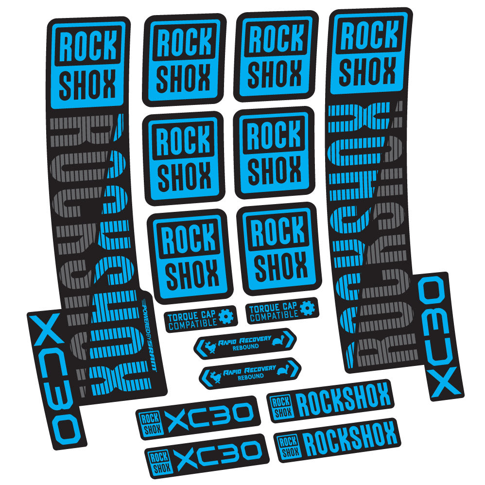 Stickers Rock Shox XC30 compatibles Autocollants fourche VTT 29"