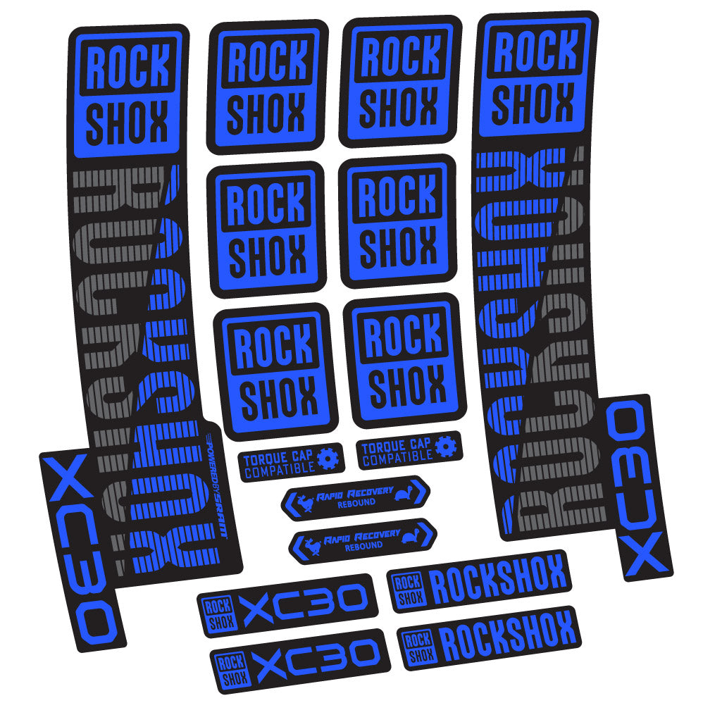 Stickers Rock Shox XC30 compatibles Autocollants fourche VTT 29"