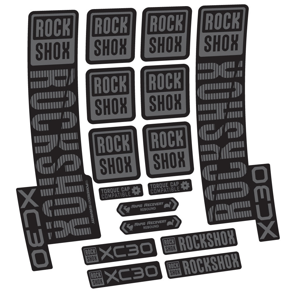 Stickers Rock Shox XC30 compatibles Autocollants fourche VTT 29"