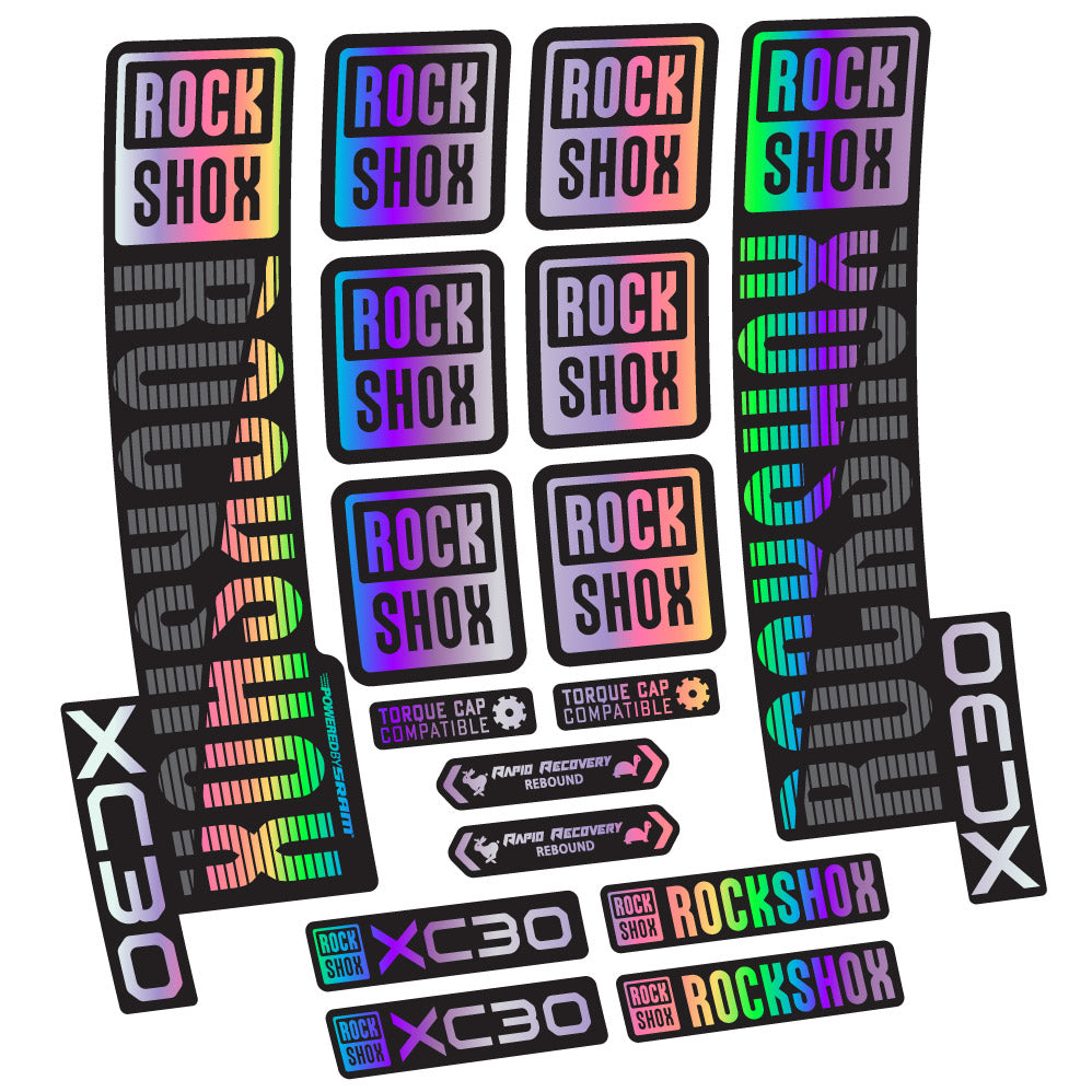 Stickers Rock Shox XC30 compatibles Autocollants fourche VTT 29"