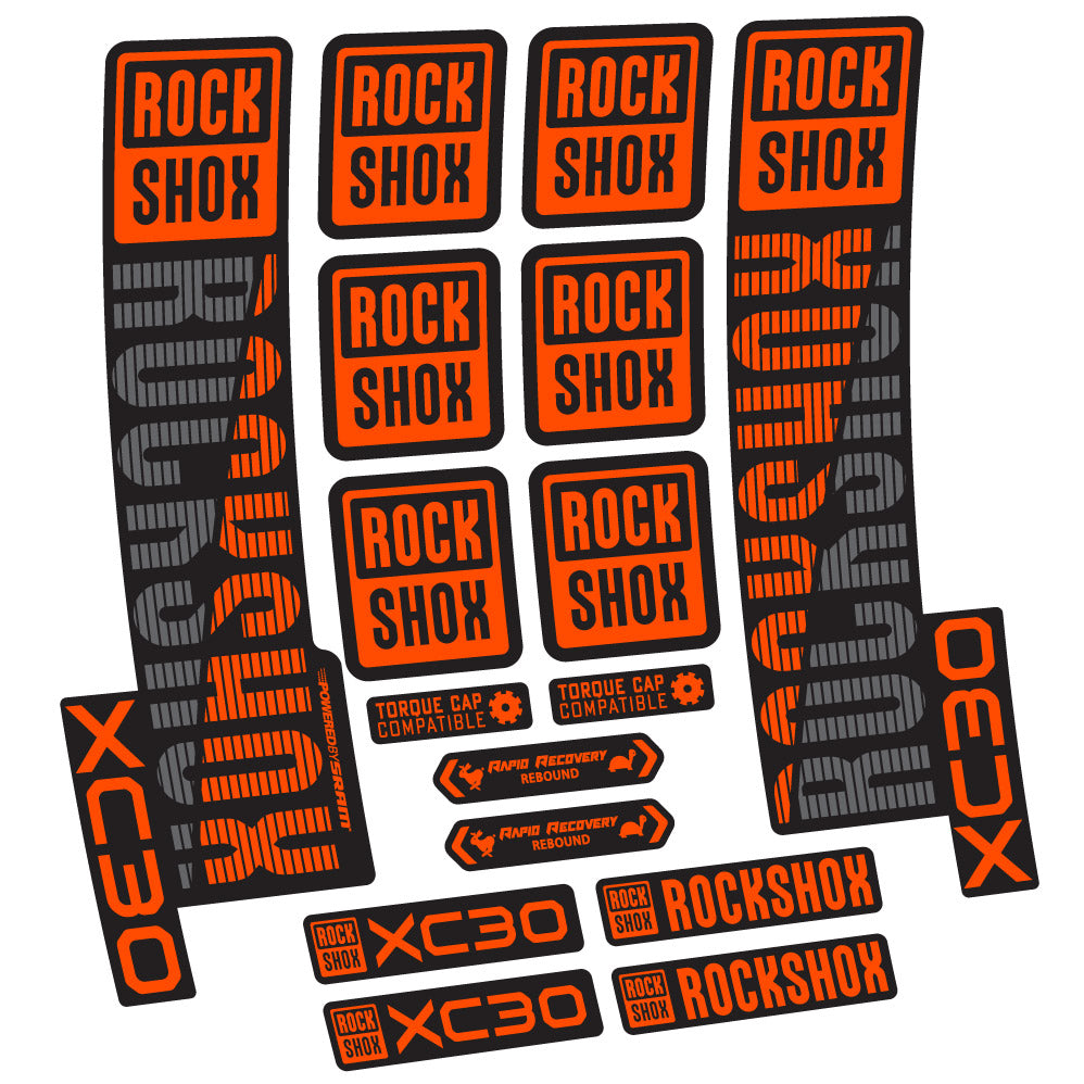 Stickers Rock Shox XC30 compatibles Autocollants fourche VTT 29"