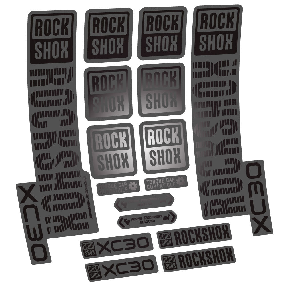Stickers Rock Shox XC30 compatibles - Autocollants fourche VTT