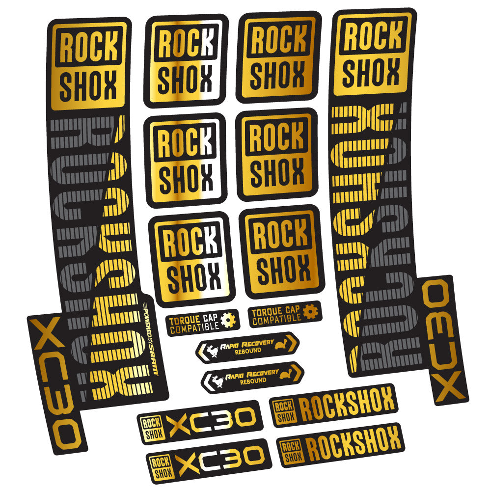 Stickers Rock Shox XC30 compatibles - Autocollants fourche VTT