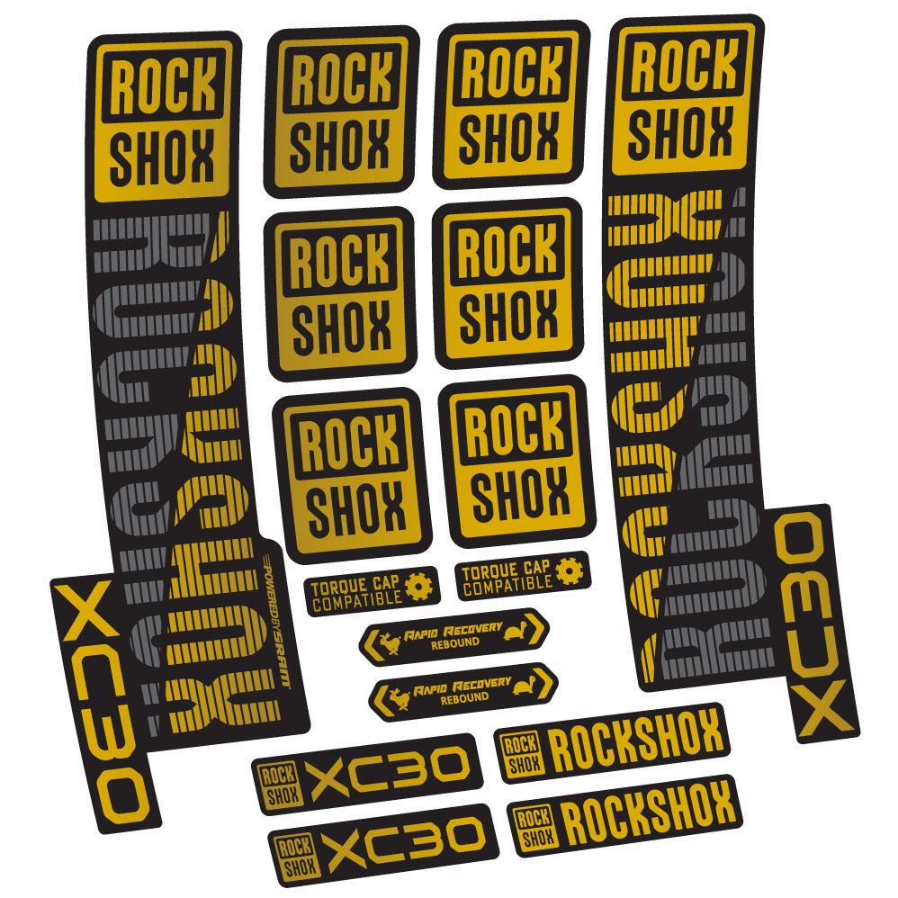 Stickers Rock Shox XC30 compatibles Autocollants fourche VTT 29"