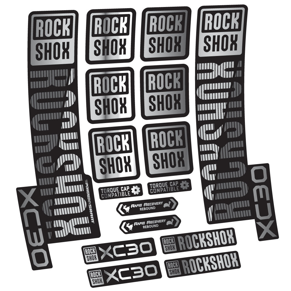 Stickers Rock Shox XC30 compatibles Autocollants fourche VTT 29"