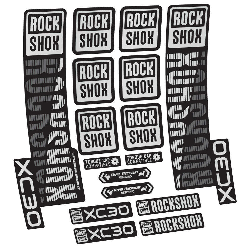 Stickers Rock Shox XC30 compatibles - Autocollants fourche VTT
