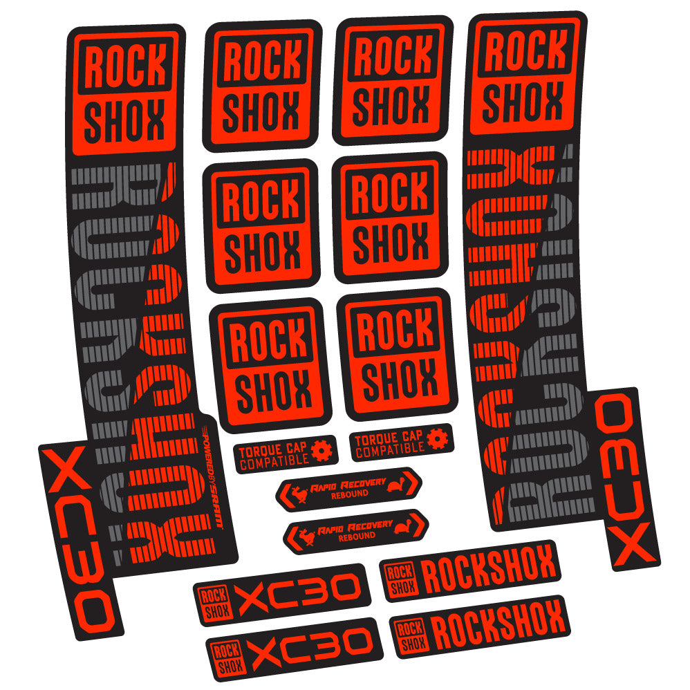 Stickers Rock Shox XC30 compatibles Autocollants fourche VTT 29"