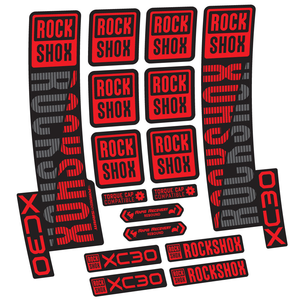 Stickers Rock Shox XC30 compatibles Autocollants fourche VTT 29"
