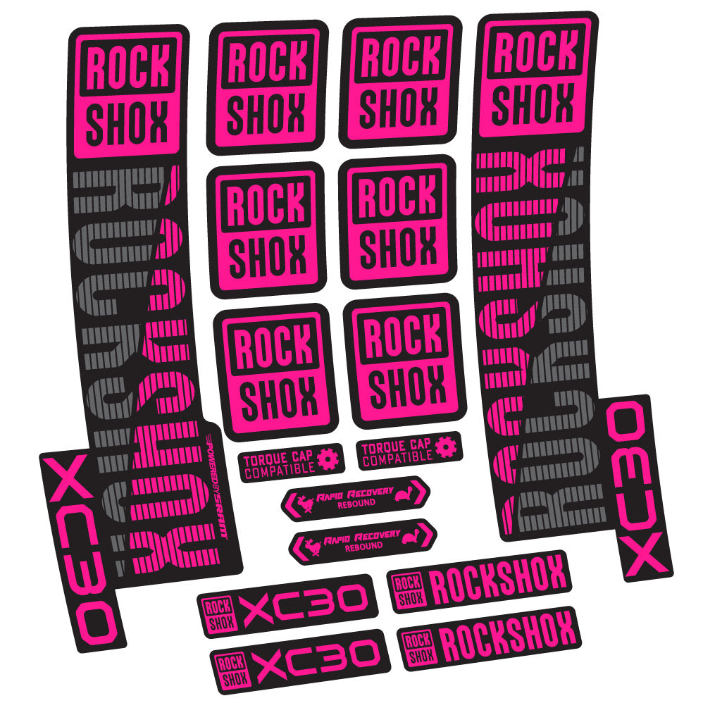 Stickers Rock Shox XC30 compatibles - Autocollants fourche VTT