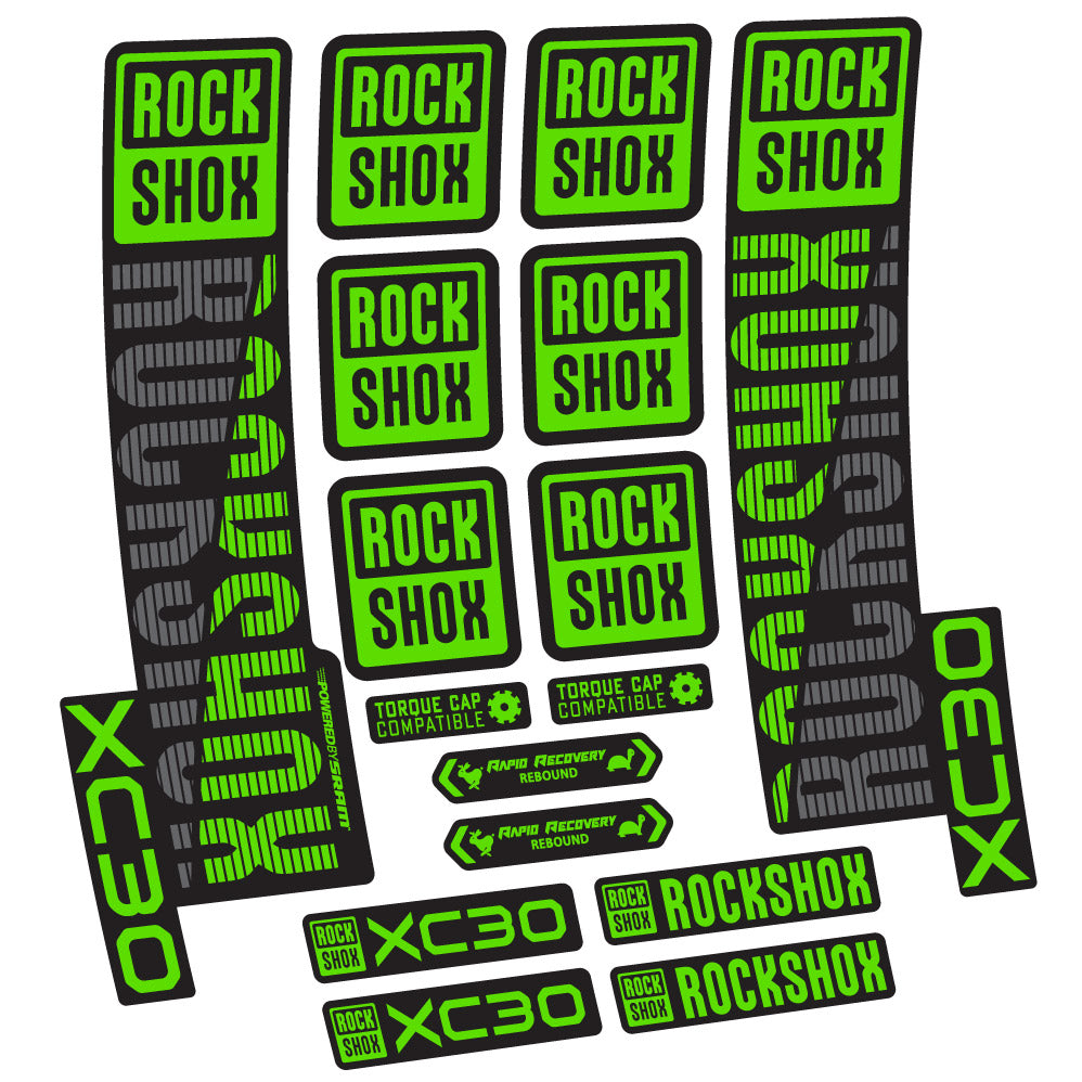 Stickers Rock Shox XC30 compatibles Autocollants fourche VTT 29"