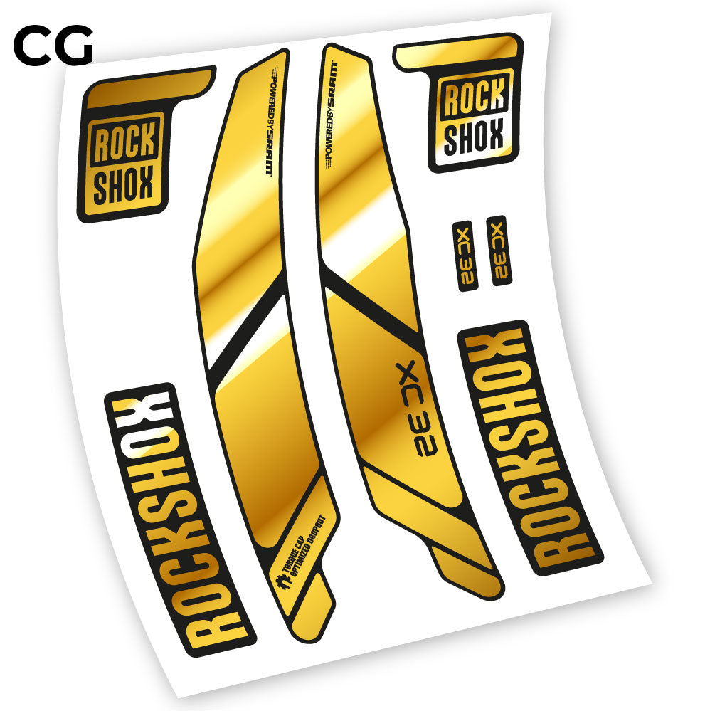 Stickers Rock Shox XC32 2014 compatibles Autocollants fourche VTT
